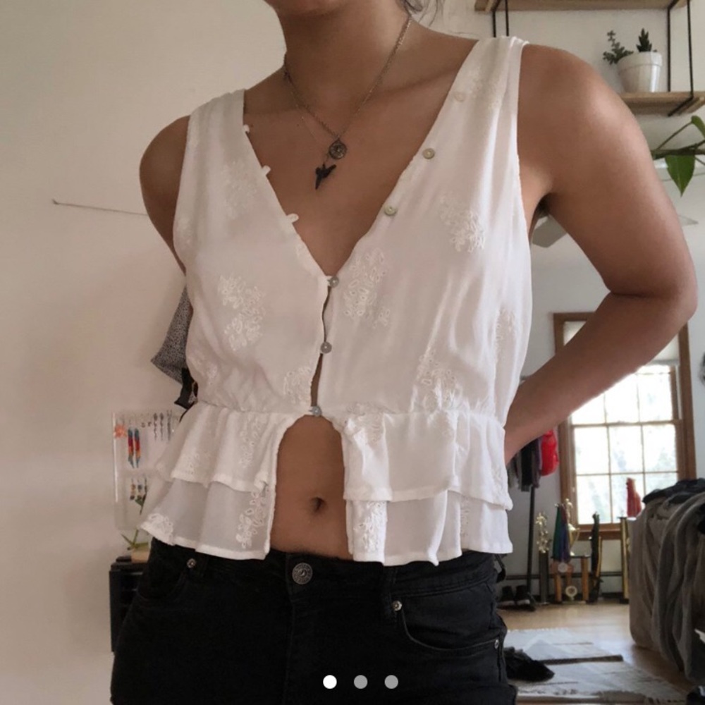 Boho white top